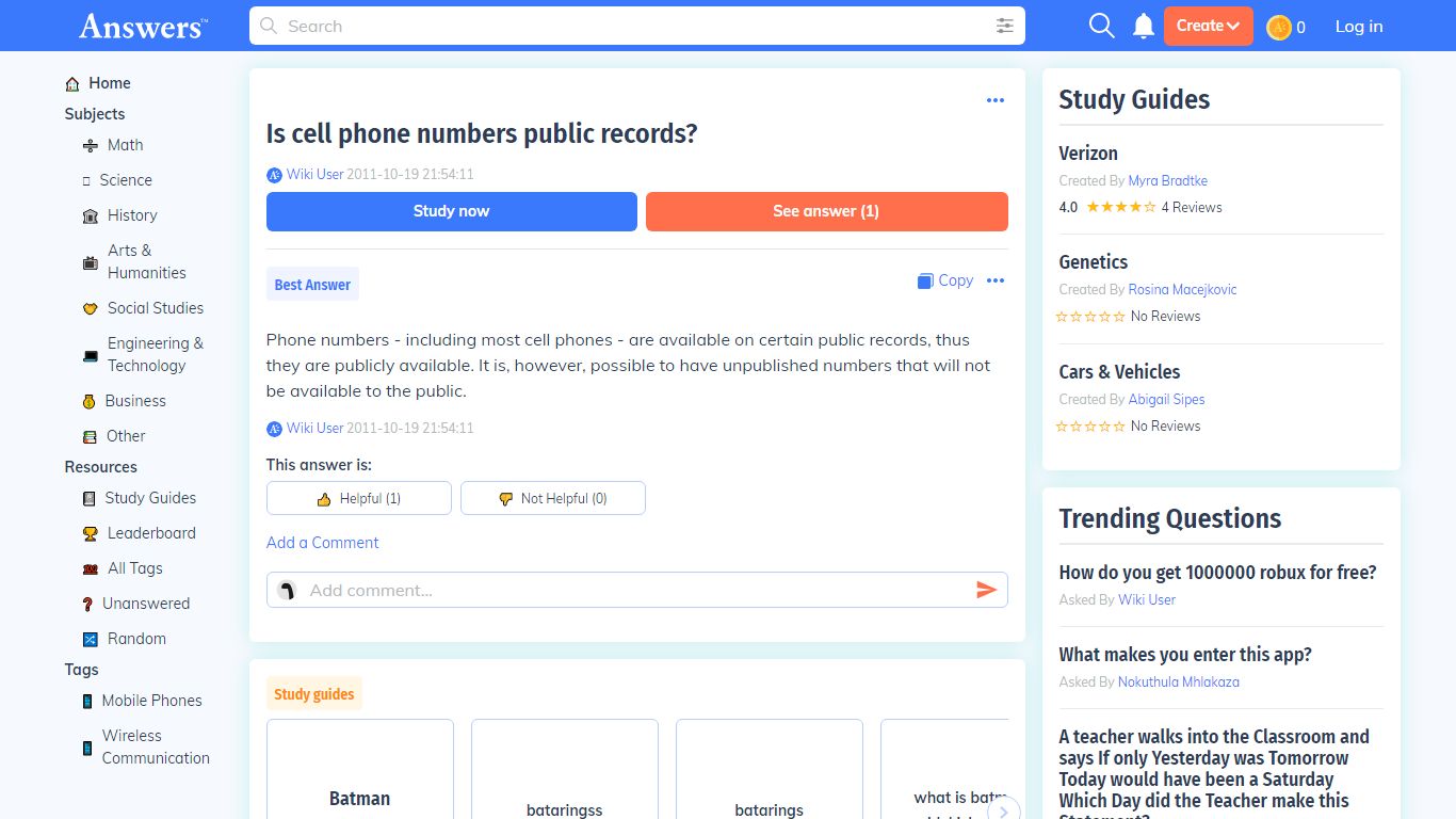 Is cell phone numbers public records? - Answers